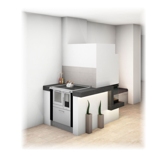 Fertigherd mit Kachelofen Modern