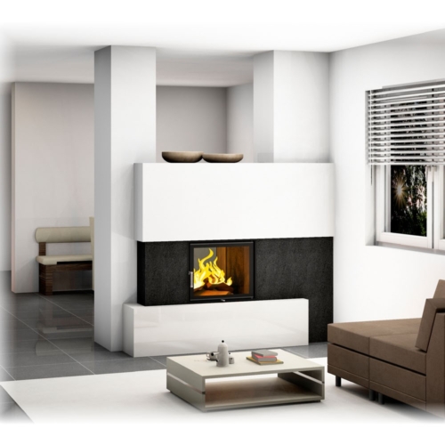 Kachelofen als Tunnelofen mit anschließender Schiebetür