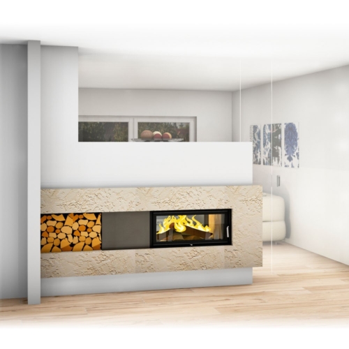 Moderner Tunnelofen als Grundofen