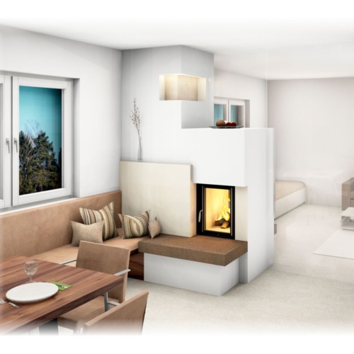 Kachelofen Modern Tunnelofen mit Essbank