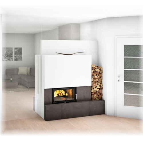 Kachelofen Modern Tunnelofen mit Holznische