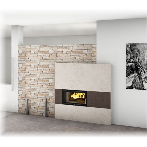 Kachelofen Modern Tunnelofen mit Steinriemchen