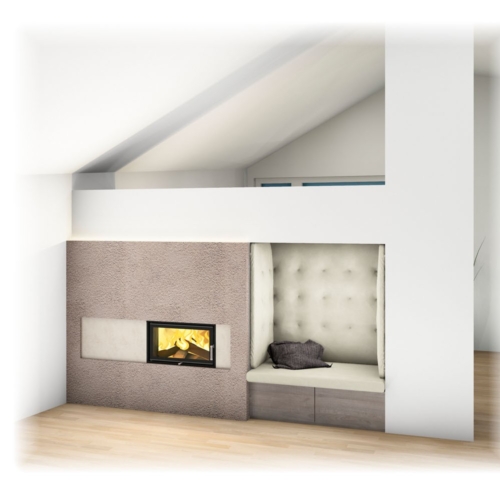 Kachelofen Modern mit Sitznische_1