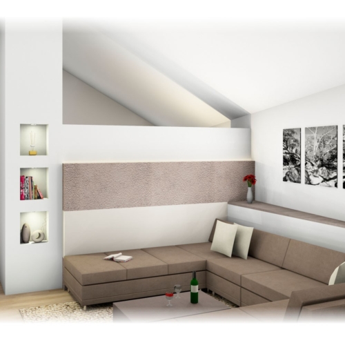 Kachelofen Modern mit großer Liegefläche