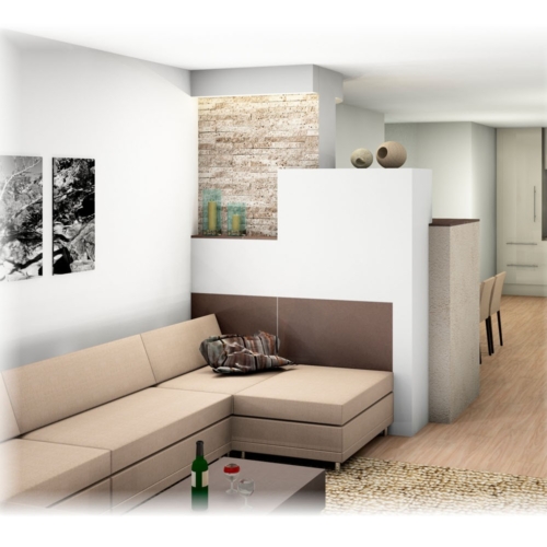 Kachelofen mit Couch