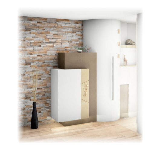 Kachelofen mit Handkeramik