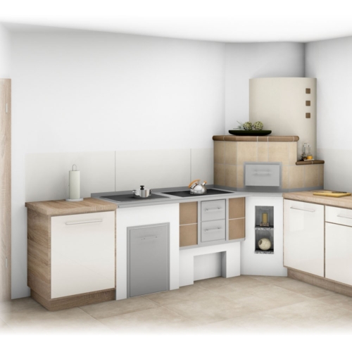 Tischherd Modern mit Herdkranzverlängerung