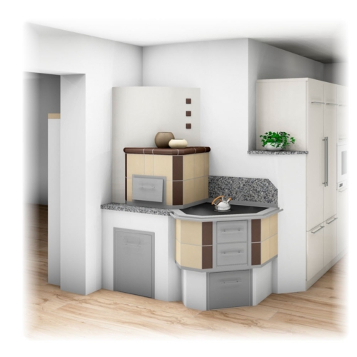 Tischherd Modern mit Holzlade