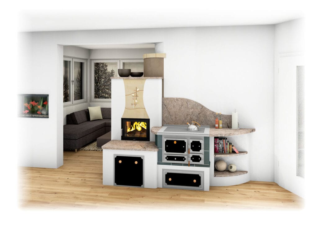 Tischherd Rustikal - Sigmund Kachelofen und Fliesen