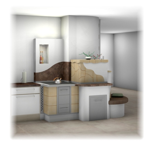 Tischherd mit Handkeramik