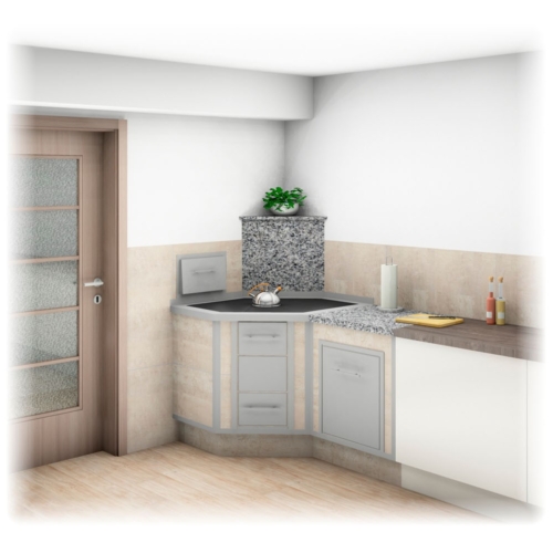 Tischherd mit Holzlade und Backfach