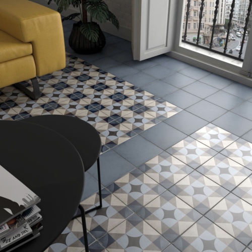 Bodenfliesen mit verschiedenen Mustern möglich