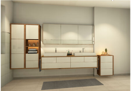 Modern Villeroy & Boch Metalyn 60x120 Fliese - Grau Töne mit Nische Beleuchtet (4)
