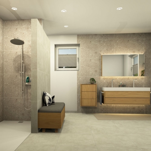 Badezimmer in Terrazzo Optik Badezimmer in Terrazzo Optik