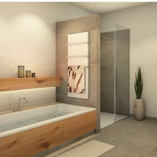 Badezimmer-Fliesen Variante 3  Marazzi Essenziale 40x120 Dekorfliese und Stonerock 60x120 Badezimmer-Fliesen Variante 3 Marazzi Essenziale 40x120 Dekorfliese und Stonerock 60x120