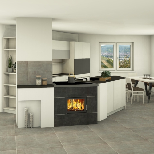 Moderne Küche mit Tischherd im Bezirk Perg