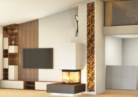 Kamin mit Holzlager, Niederösterreich