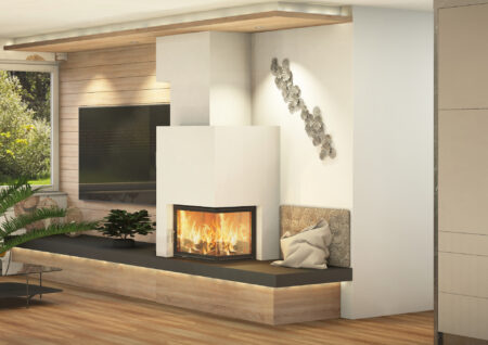Kamin im Wohnzimmer, Leonding