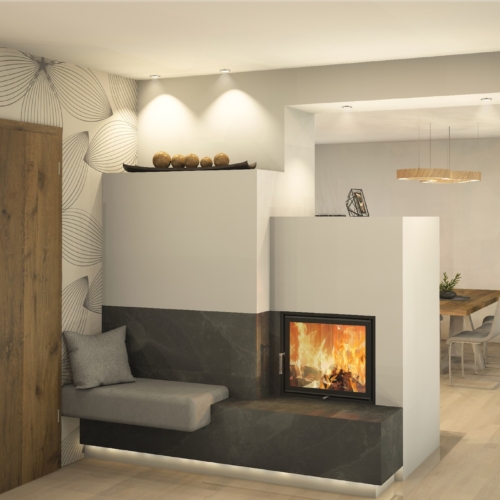 Heizkamin als Raumteiler, Pierbach