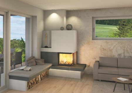 Kamin Ecklösung mit Sitzfenster, Luftenberg