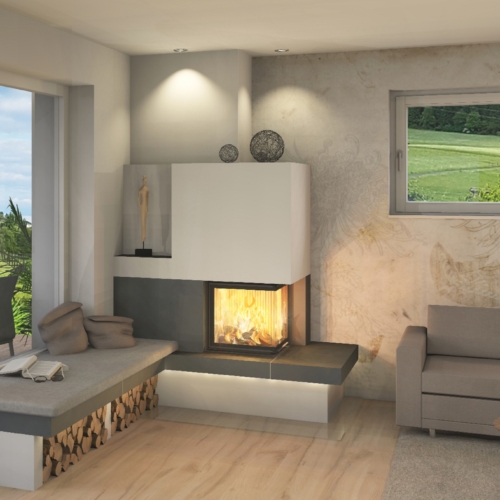 Kamin Ecklösung mit Sitzfenster, Luftenberg