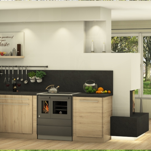 Moderne Küche mit Tischherd in Pabneukirchen
