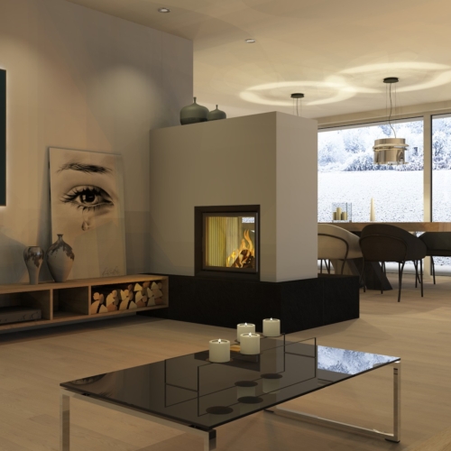 Kamin mit Durchsicht-Fenster, Steyr-Land