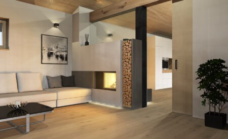 Stylisher Betonoptik-Kamin
